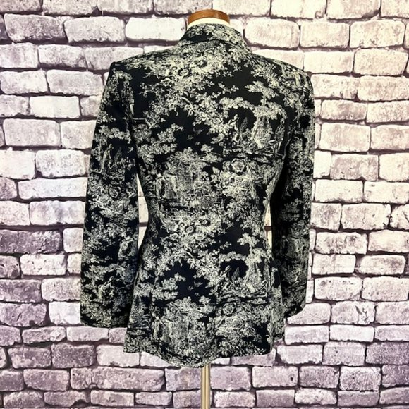 🎉Host Pic🎉Le Suit Black & Beige Long Sleeve Blazer Jacket Size 6 - Picture 6 of 9